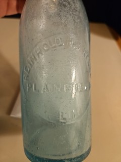 Old Reinhold Hartung Blob Top Bottle Plainfield L.I.