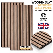 Pannelli da parete acustici a doghe in legno 120 x 60 cm - Pannello da parete in rovere con supporto in feltro