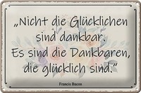 Schild Blech Spruch -Made In Germany- 30X20Cm Nicht GlüCkliche Sind Dankbar Meta