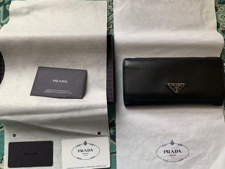 Prada long leather wallet KH998788 in classic black