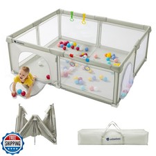 usbettas Foldable Baby Playpen,Lighgtweight Playpen for Babies and Toddler,Ki