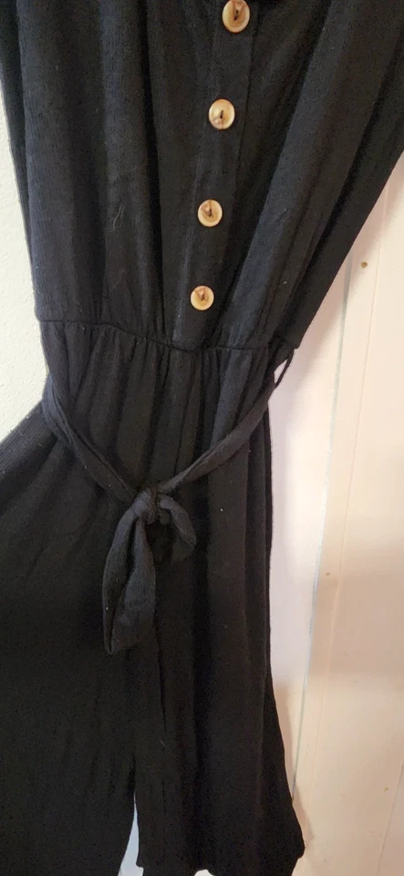 Mameluco tejido manga corta negro exuberante para mujer talla M cuello redondo Foto 4 de 4