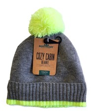Northeast Outfitters Cozy Cabin Contrast Pom Youth Beanie - Grey - Unisex