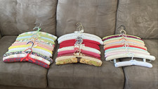 Vintage Lot Of 40 Fabric Covered Padded Wood Hangers  Clean  Exc Cond