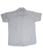 Red Kap Mens Work Shirt Large Short Sleeve Grey SP4A Mechanic