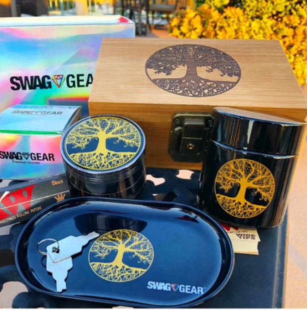 Tree of Life Stash Box Combo - Original Stash Box with Grinder and Stash Jar - Image 3 of 4