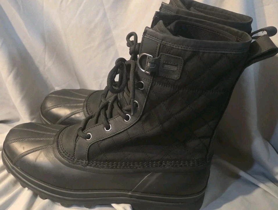 Sorel Men\'s Black Leather Lace Up Duck Winter‎ Snow Boots Waterproof Size 10 Sorel Men main image 2