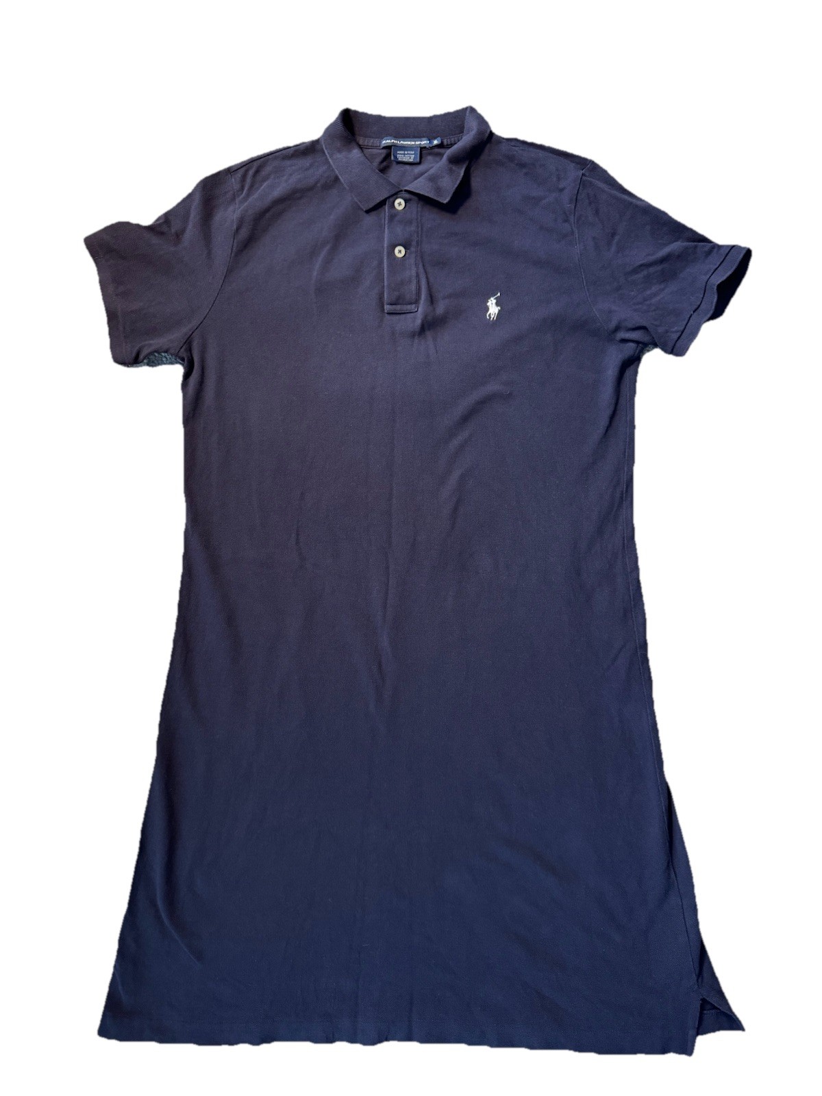 Ralph Lauren Sport Dress Womens Size XL Navy Blue Polo Shirt Cotton Pony Logo