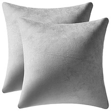 Decorative Pillow Cases 24x24 Light-Grey: 2 24" x 24" Pack of 2 Light Grey
