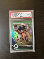 Saquon Barkley 2021 Prizm Draft Picks Green Prizm #88 PSA 10 POP 2 Gem MT Eagles