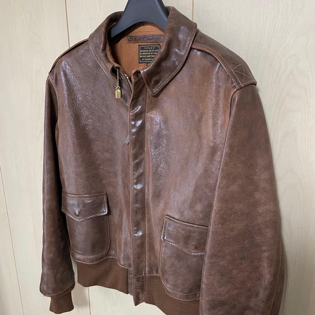 Buzz Rickson's A-2 Leather Flight Jacket L Brown - image 8