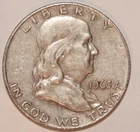 1963-D FRANKLIN HALF DOLLAR - Very Fine - #3861EB Rim Roughness