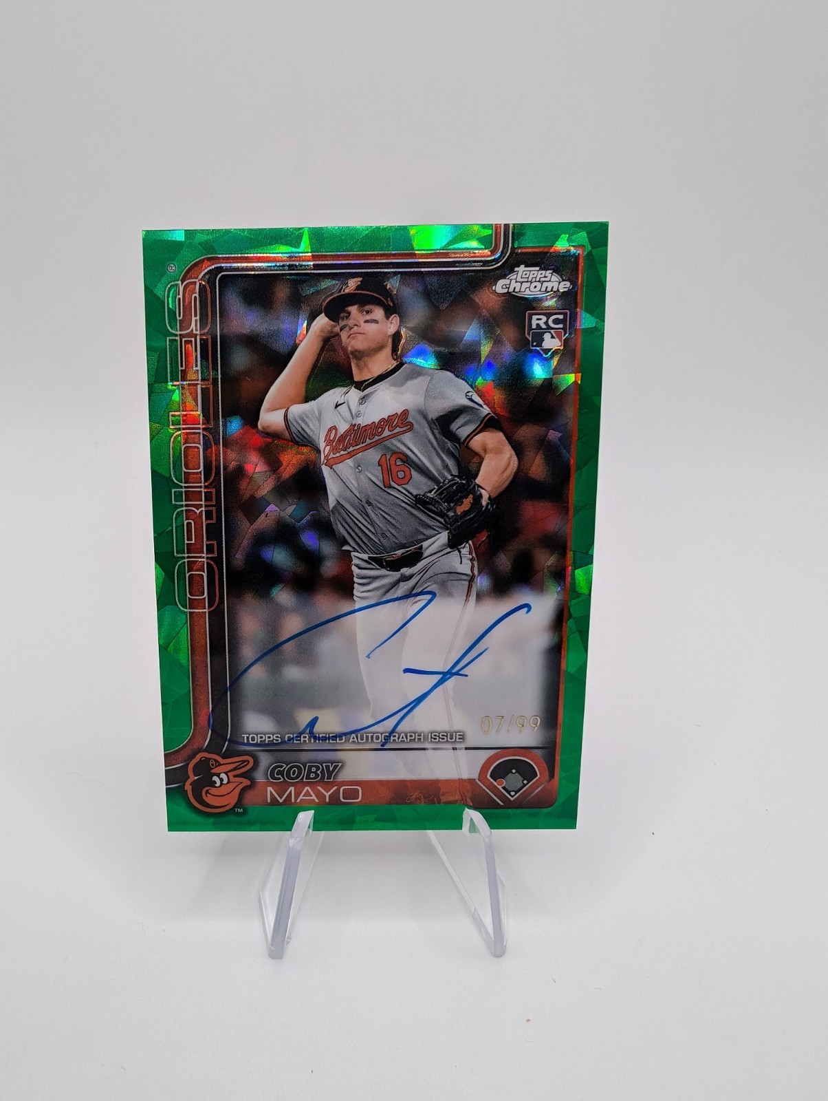 2025 Topps Chrome Sapphire Green Auto #RA-CMA Coby Mayo RC /99 - O's