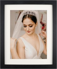 8x10 Picture Frame Wood Display 6x8 with Mat or 8x10, Black