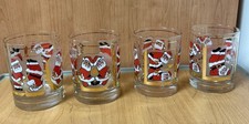 Culver Vgt-4- Dbl Old Fashion Tumbling Santas Glasses NOEL