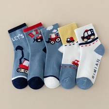 5/10 floor socks, ankle socks, toys, excavators, mid-calf socks, spring and autu