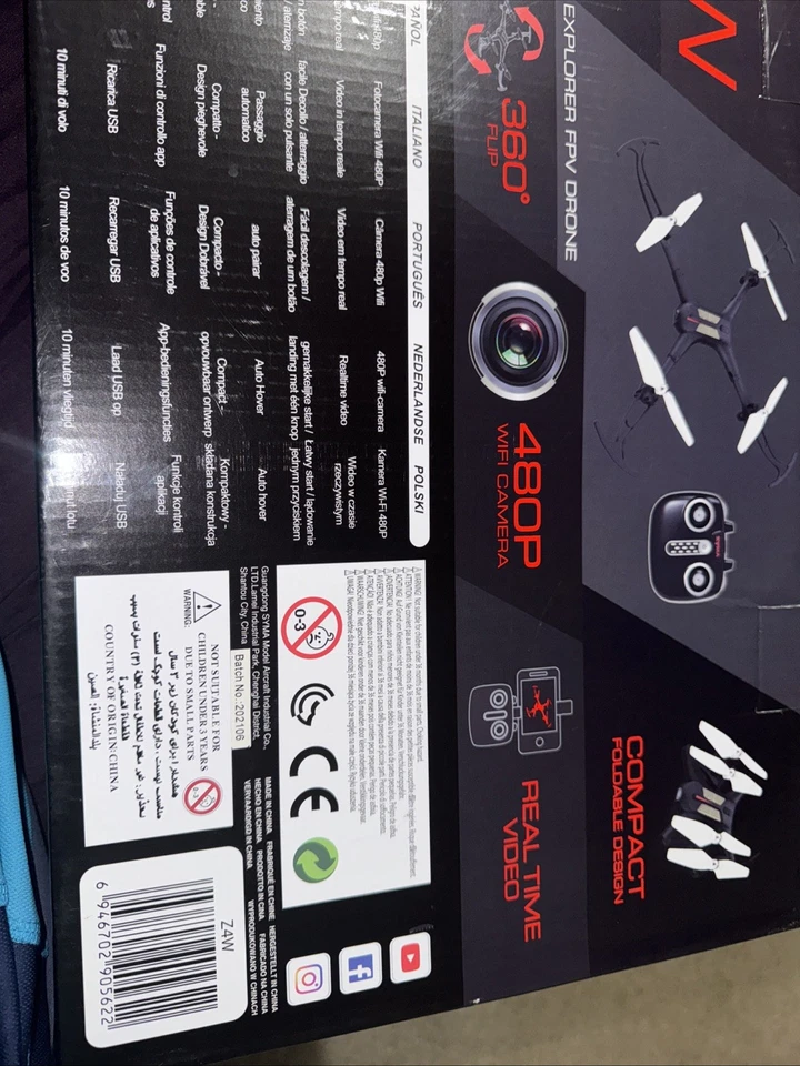 Беспилотный летательный аппарат Z24 Explorer FPV с дистанционным управлением для автомобиля. Инструкции для дрона в оригинальной коробке - Изображение 4 из 4