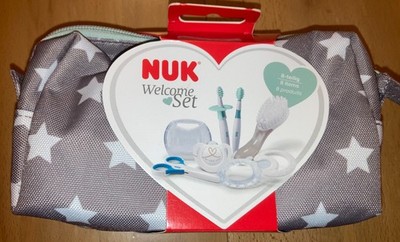 NUK Welcome Set Schnuller, Babybürste, Nagelschere, Zahnbürste, Kühlbeißring