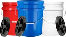 5 Gallon Food Grade BPA Free Made in USA Pail Plastic Bucket with Screw On Air