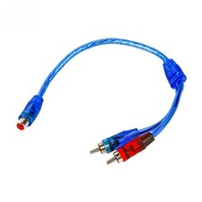 Audio Splitter Cable 5PCS 30cm Blue Y Adapter for Car Home Theater Speakers
