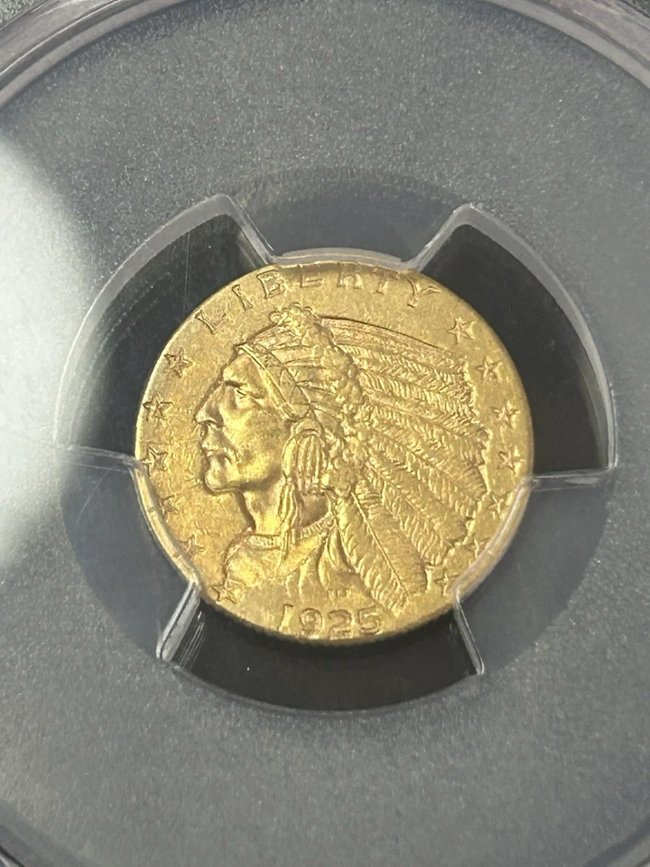 SASA 1925-D $2.50 Gold Indian PCGS AU58 - Image 2 of 4