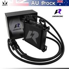 LR 30 Row AN10 Oil cooler w/Bracket+Filter Relocation Adapter Hose Kit Black