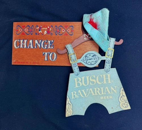 Vintage Busch Bavarian Beer bar sign, Very Rare, 1950s-1960s