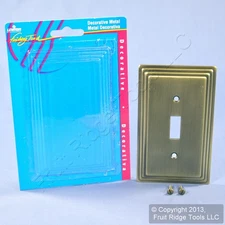 Leviton 1-Gang Brushed Brass Metal Switch Cover Wall Plate Switchplate 89601-STB