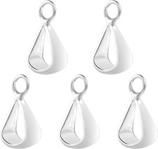 5 Pcs 925 Sterling Silver Pendant Bail Connector Pinch Clasp, Silver Bails 