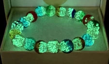 Luminous Glow In The Dark 10mm Glass Beaded Bracelet handmade-stretchy🌟