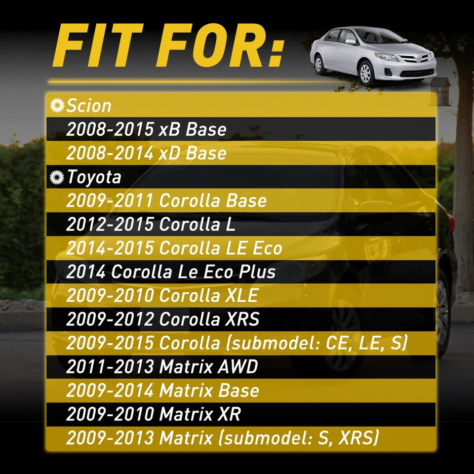 Door Silver Handles Inside + Front Rear Set 2Pair for Toyota Matrix Corolla - Image 2 of 4