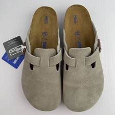 Birkenstock Boston Men Taupe Suede Leather So...