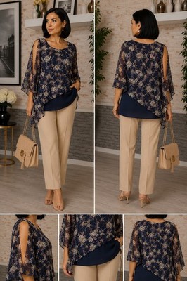 Frank Lyman Floral Chiffon Blouse - Size 36 - New