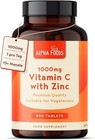 Vitamin C Hochdosiert 1000mg +Zink 15mg | 400 Tabletten für 1+ Jahr | Vegetarish