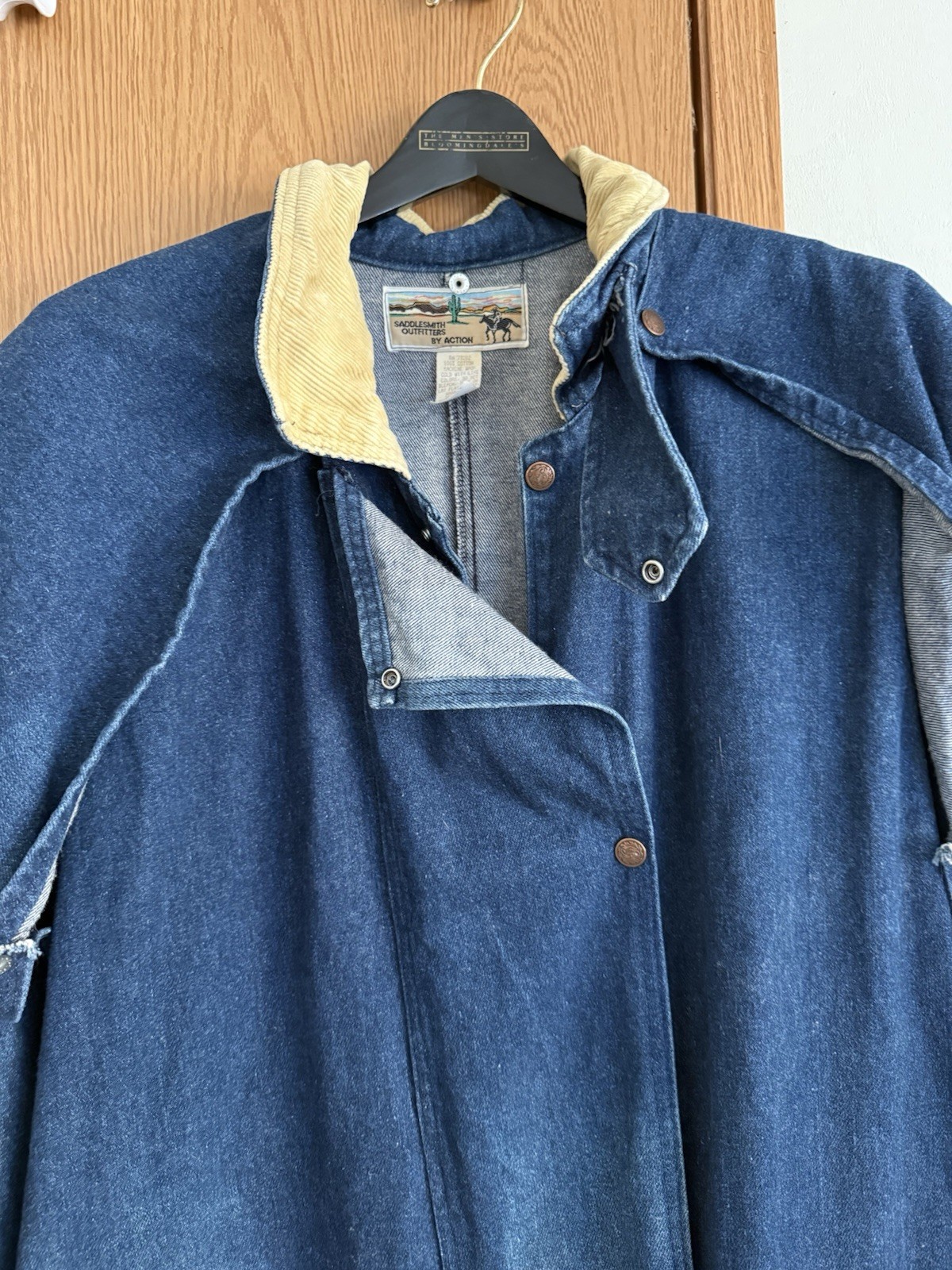 Vintage Men’s Saddlesmith Outfitters By Action Duster Size Large Blue Denim 