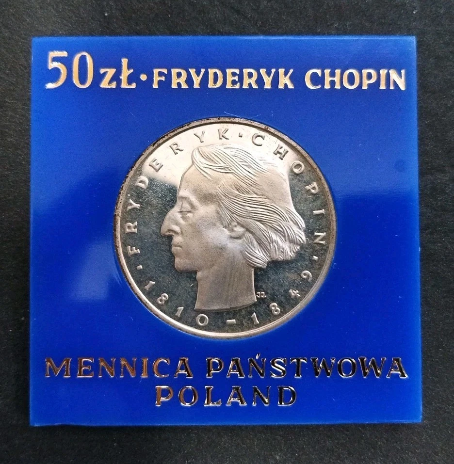 Poland 50 Zlotych 1974, Frederic CHOPIN, Silver coin - Image 2 of 2