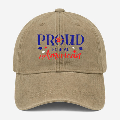 Proud to Be an American Hat USA Patriotic Baseball Cap 4th of July Dad Hat Gift
