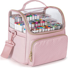 Large Marker Organizer Case for 180 Markers, Marker Storage Bag with Dividers an