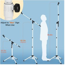Portable Mic Stand with Carrying Bag - White
