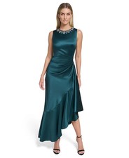 Eliza J Women's Crewneck Dress Hunter 10 | MSRP $248