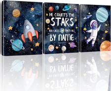 Space Decor for Boys Room, Outer Space Wall Art Decor for Boys Bedroom Nursery P