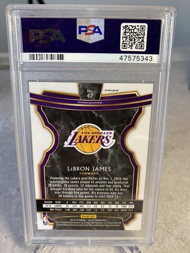 2019-20 Panini Select LEBRON JAMES Silver Concourse PSA 10 #47 Lakers 🔥 - Picture 2 of 2
