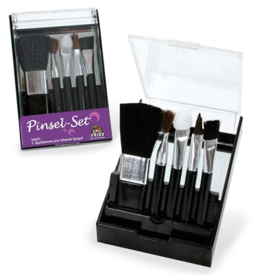 Pinsel Applikator Make up Schmink Set 5 Stück Inkl. Spiegel Karneval Fasching