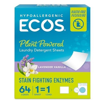 ECOS Laundry Detergent Sheets Vegan No Plastic Jug No Mess & Liquid Free - La...