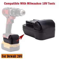 Konverter Adapter For Dewalt 20V Li-ion Battery  to for Milwaukee 18V Power Tool