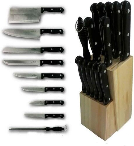 Michelino 6-teiliges Edelstahl Messer-Set mit Messerblock aus Holz ,  - Bild 1 von 1