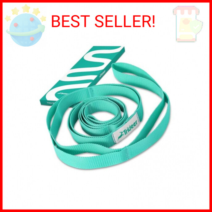Trideer Stretching Strap Yoga Strap Yoga Band for Physical Therapy, 10 Loop Non-