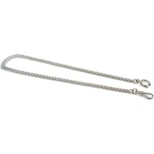 Nickel Plated Pocket Watch Fob Chain 13 3/4" Mens Fashion Accessory