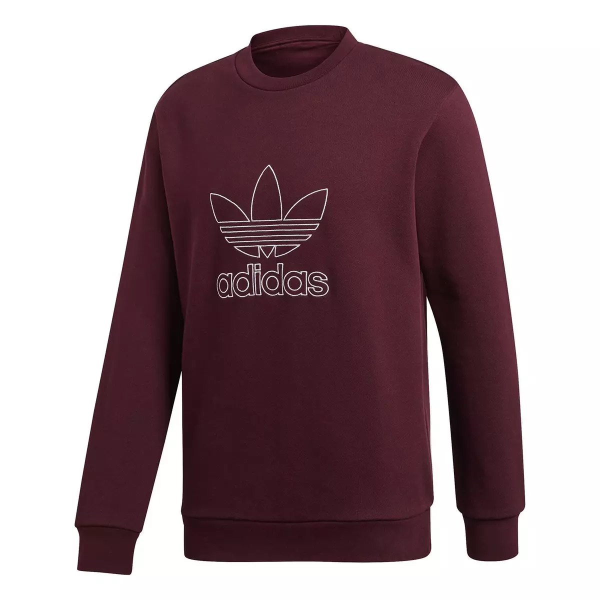 Adidas trefoil top crew maroon