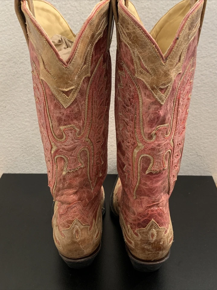 RUDEL Mujer Rosa Bronceado Águila Bota Vaquera US 8 E Western Punta Corta Bota Foto 3 de 4
